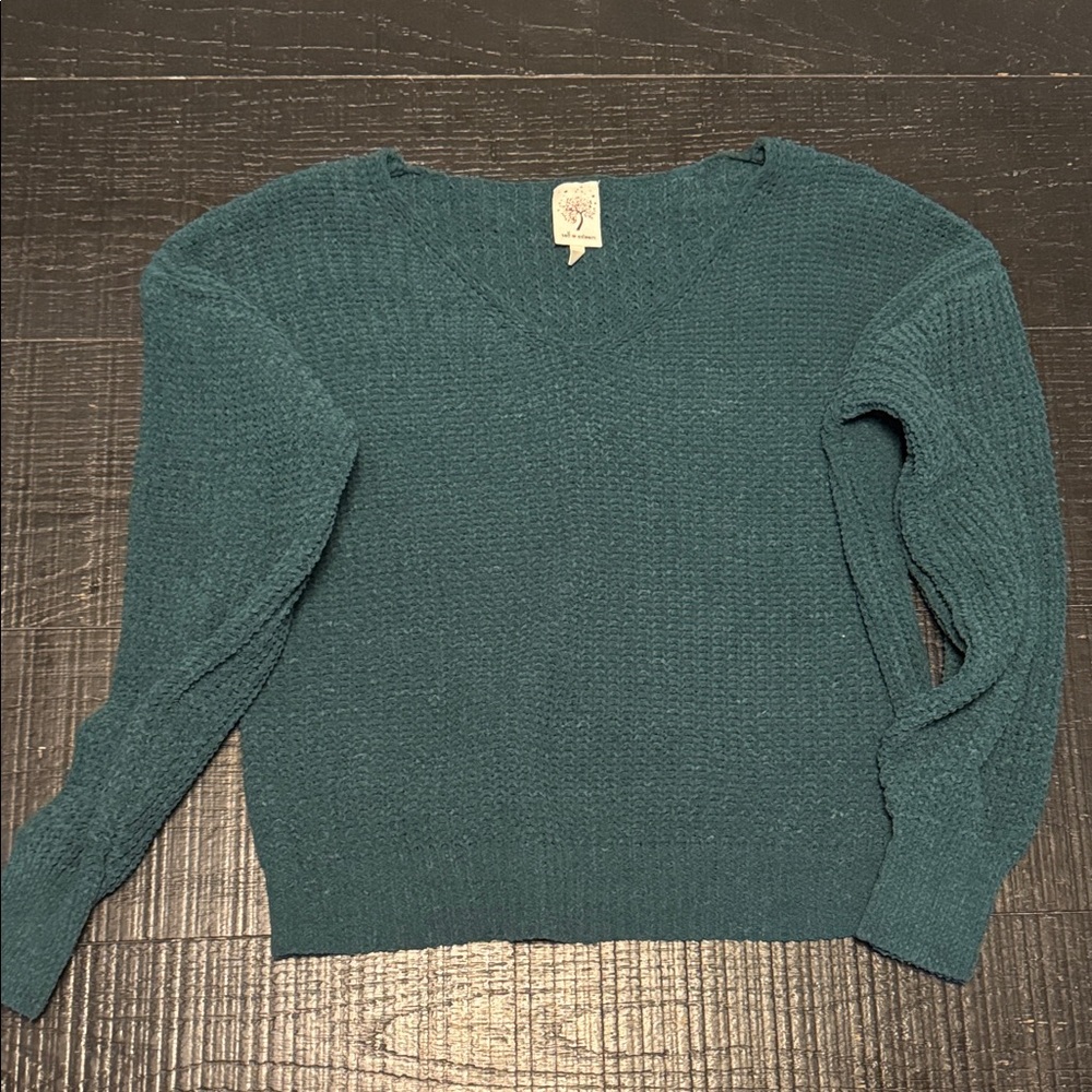 Self Esteem Deep Teal V-Neck Sweater